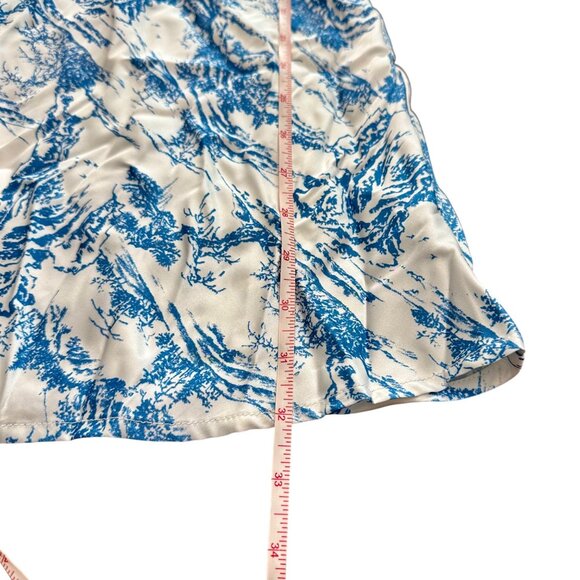 Lioness Dress XS White Blue Patterned Slip Style Dress Sleeveless NWT - Picture 3 of 11